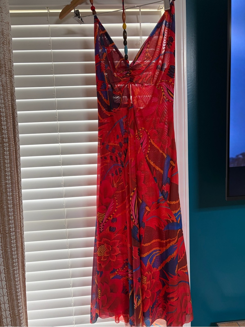 Women’s Red Floral Maxi Dress - das